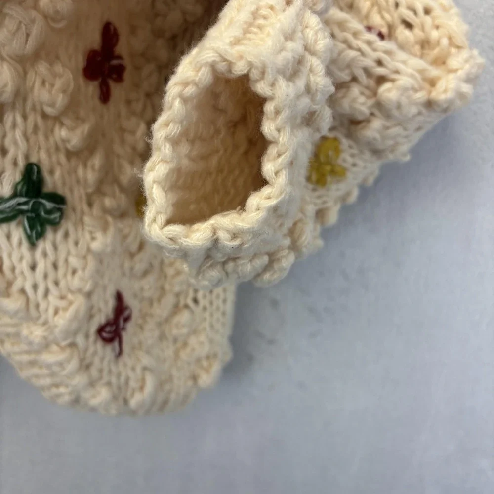 SAACHI Aria Anthropologie Popcorn Knit Cardigan Sweater S Chunky Rainbow Cottage